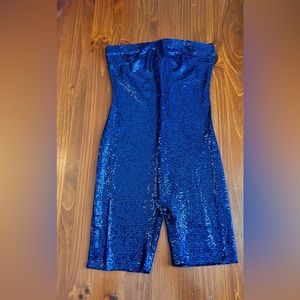 BLUE S SEQUINED JUMPER SHORTS NAVY SIZE S